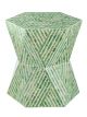 Hexagon Capiz Accent Stool