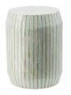 Capiz End Table Teal & Ivory