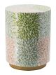 Capiz End Table Green & Pink