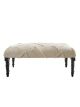 Over-Tufted White Bench