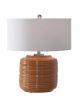 Orange Ribbed Table Lamp